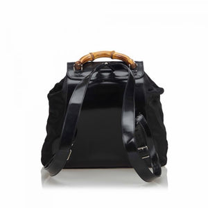 Vintage Gucci Black Bamboo Backpack