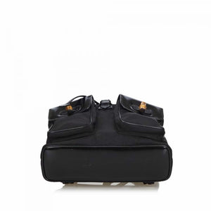 Vintage Gucci Black Bamboo Backpack